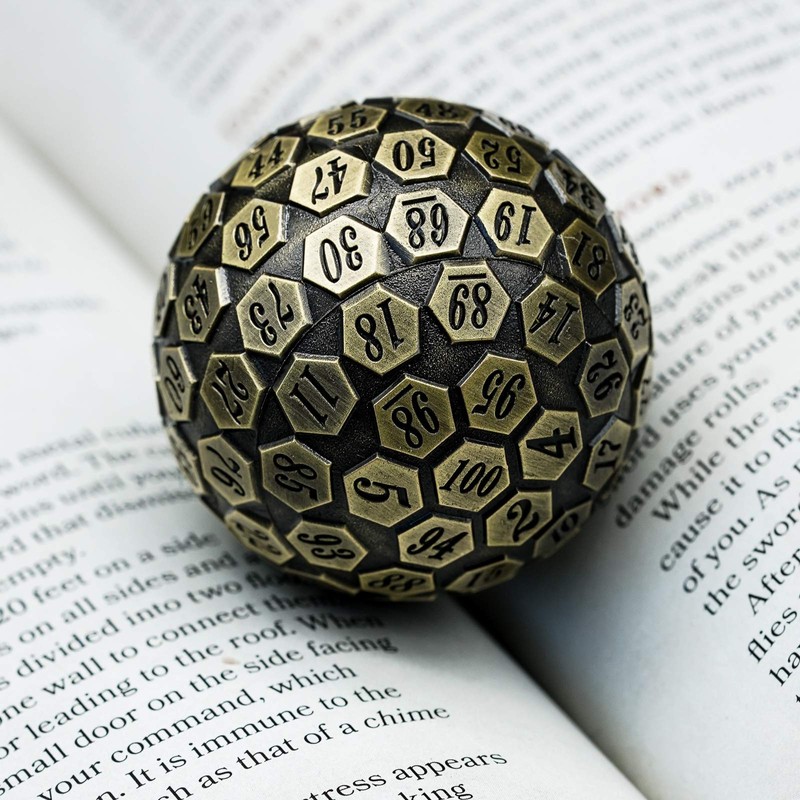 Cusdie D100 DND Metal Dice, 100 Sided Giant Metal Dice,