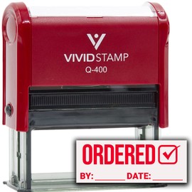 Ordered by Date (Order Complete) Self Inking Rubber Stamp (Red Ink) - Q-400 (2 Pack)