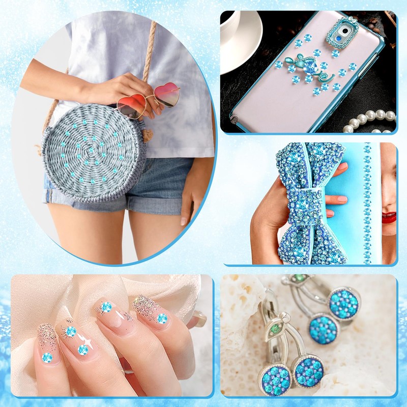TOAOB 5000pcs Lake Blue Table Scatter Crystals Acrylic Diamonds Rhinestones