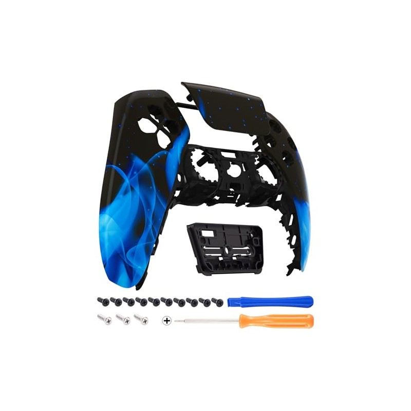 eXtremeRate Blue Flame Touchpad Front Housing Shell Compatible with p