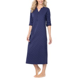 PajamaGram Womens Nightgowns So Soft - Long Nightgowns for Women, Navy, M, 8-10