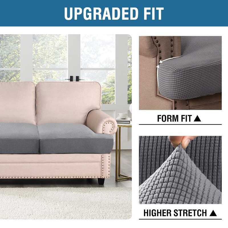 H.VERSAILTEX Stretch 3 Piece T Cushion Sofa Slipcovers Individually Sofa