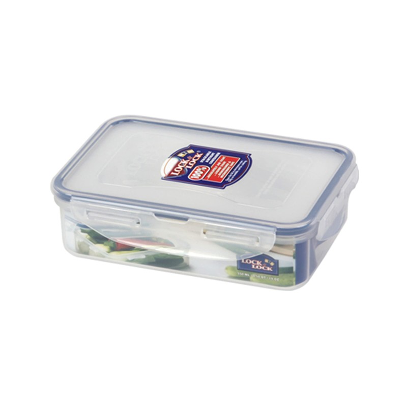 Rectangular 550ml (179 x 127 x 53mm), Clear/Blue