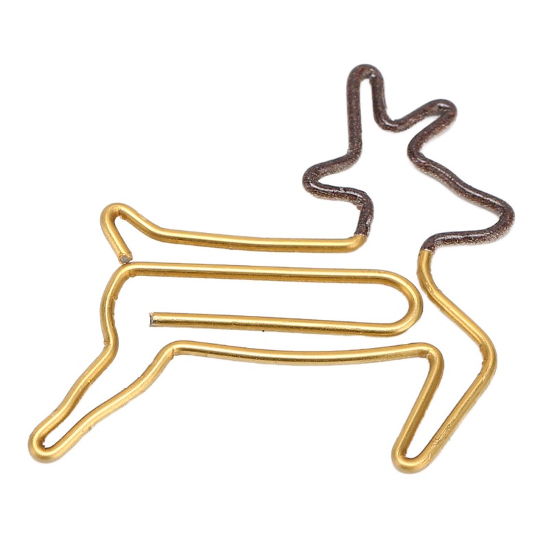 100pcs Shaped Paper Clips Deer Shape Metal Portable Office Clips
