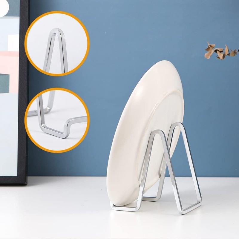 DIDUDIDU Plate Holder Easel Display Stand - 4.5 inch Silver