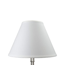 FenchelShades.com Lampshade 6.5" Top Diameter x 15" Bottom Diameter x 11" Slant Height Lampshade with 8" Brass Harp and Finial (White)