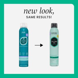 HASK Tea Tree Invigorating Dry Shampoo for Oily, Itchy Scalps – Absorbs Oil, Rebalances Scalp, Hypoallergenic, No Sulfates or Parabens, Cruelty-Free – 8.1oz