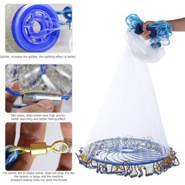 Lawaia Throw Net Saltwater Fishing Cast Net Casting Nets Throw Hand Fishing Net Monofilament Size 11FT Radius