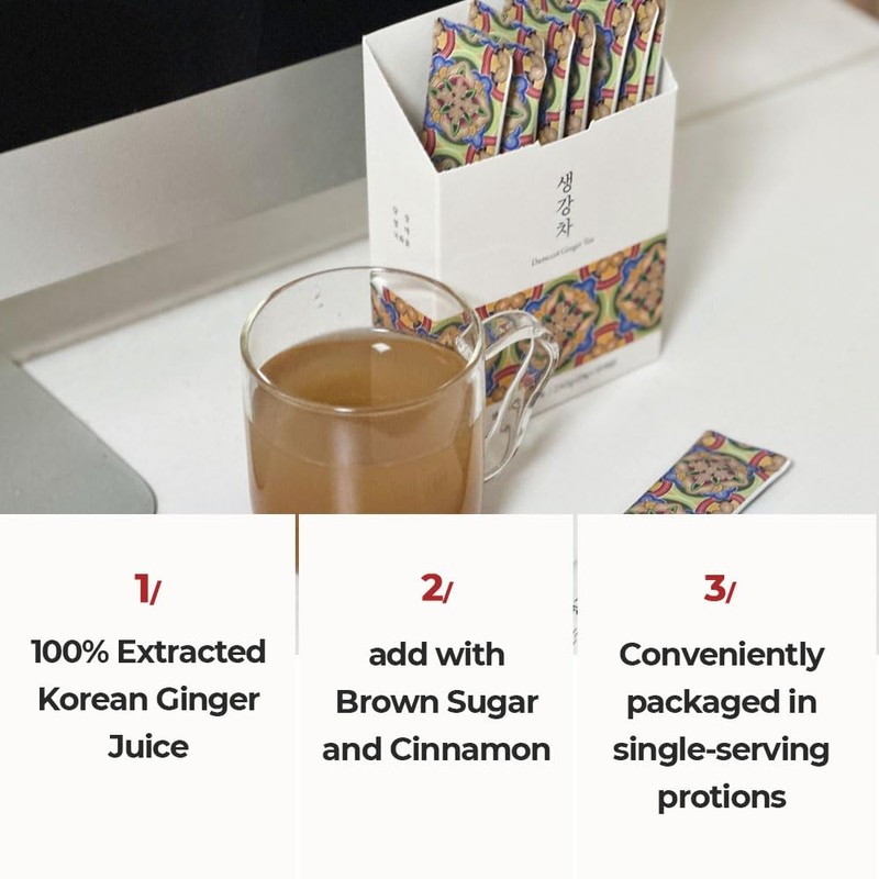 Damccot Korean Ginger Root Extract Tea Stick, Squeezed Ginger Concentrate