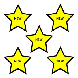 Star NEW Magnets - Pack of 5-2 Inch - Fridge Magnets - Office Magnets - Whiteboard Magnets - Star Emoji for Magnetic Whiteboard or Fridge at Office, School or at Home