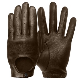 Pratt and Hart Streamline Women’s Deerskin Driving Gloves Size L Brown