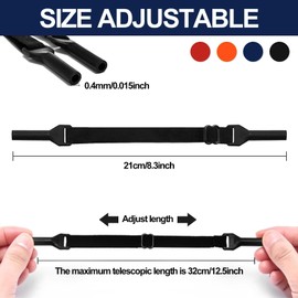 Qufiiry 4 Pieces No Tail Adjustable Eyewear Retainer, Adjustable Glasses Strap, Glasse Strap, Sports Glasses Band, Soft And Durable, Adjustable Eyeglass Strap for Men Women Teenagers (4 Colors)