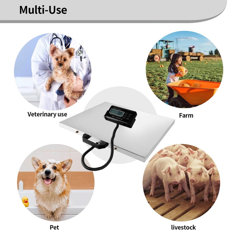 Carivia Digital Livestock Scale 660Lbs x 0.2Lbs,21'' x 17'' Veterinary