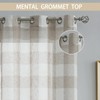Bapawfish Buffalo Plaid Check Beige Sheer Curtain Panels, Gingham Grommet