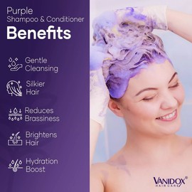 Purple Shampoo & Conditioner Set for Gray & Silver Hair - Sulfate-Free