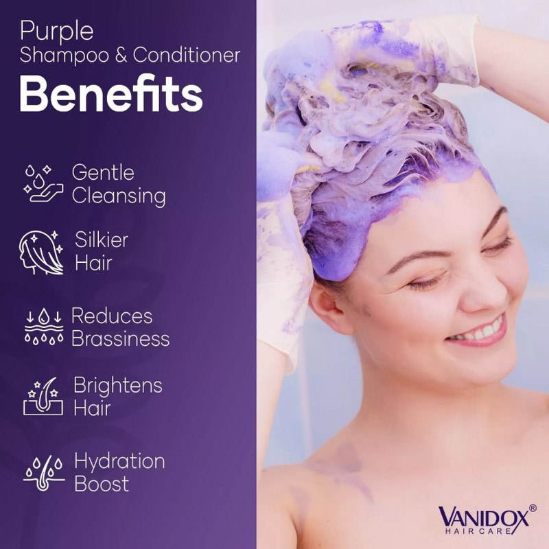 Purple Shampoo & Conditioner Set for Gray & Silver Hair