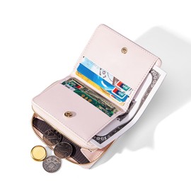 AOSIFIEL Wallet with Zippered Coin Pocket for Women Small Wallet Travel Wallet Mini Wallet Leather for Lady Teen Girl Kid Wallet Cute Wallet Trifold Card Holder