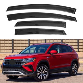IG Window Visor Compatible with Volkswagen (VW) Taos 2021-2024, 4PC Rain Guard Tape-On Extra Durable Sun Wind Air Side Vent Window Deflector, 2021 2022 2023 2024