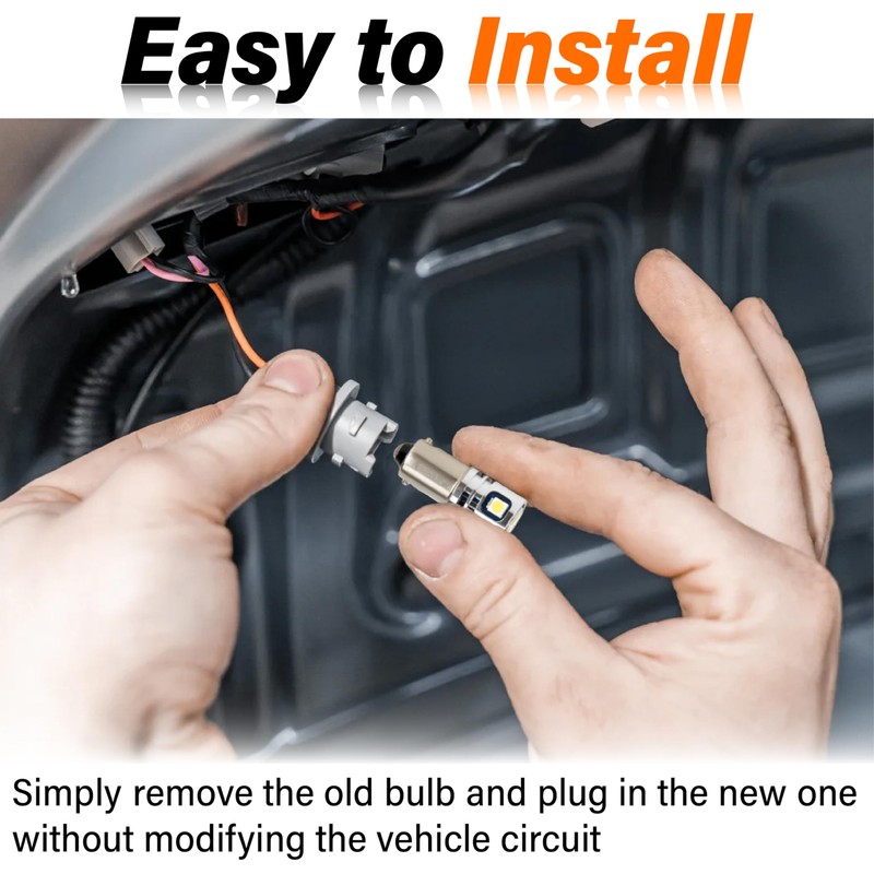 2PCS BA9 BA9S LED Bulbs, 5 SMD 3030 T10 1889