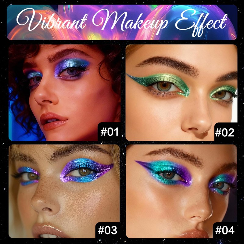 SUSIKEKI 4PCS Chameleon Metallic Eyeshadow & Eyeliner Gel Pencil Set