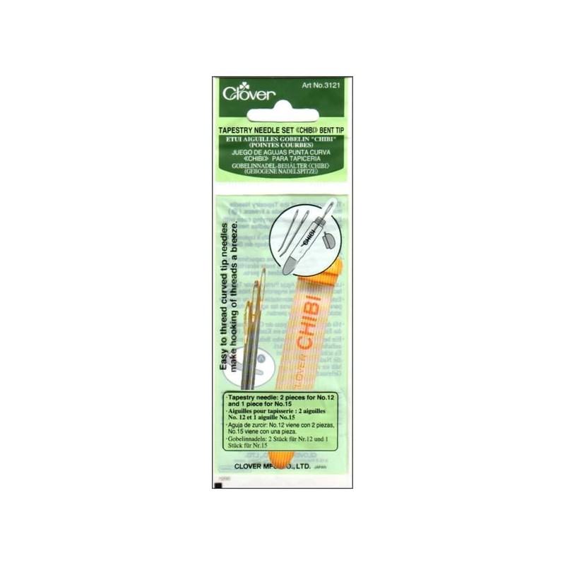 Clover 3121 Tapestry Needle Set Chibi, Bent Tip , Beige
