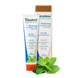 Himalaya Botanique Complete Care Whitening Toothpaste, Simply Peppermint, Fluoride Free for a Clean Mouth, Whiter Teeth and Fresh Breath, 5.29 oz, 4 Pack