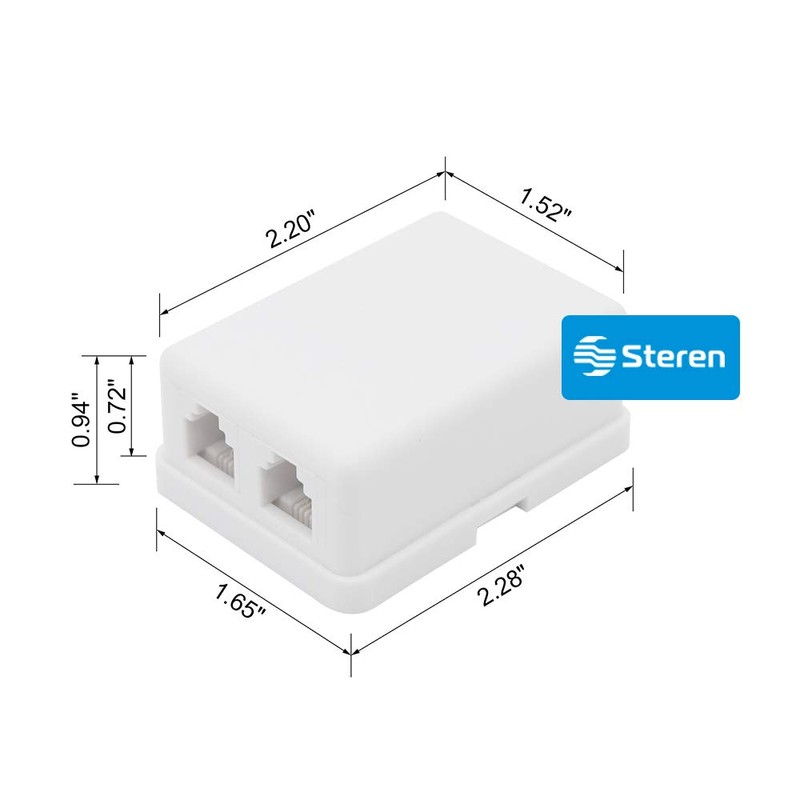 STEREN Phone Jack Wall Plate - Jack Box - White