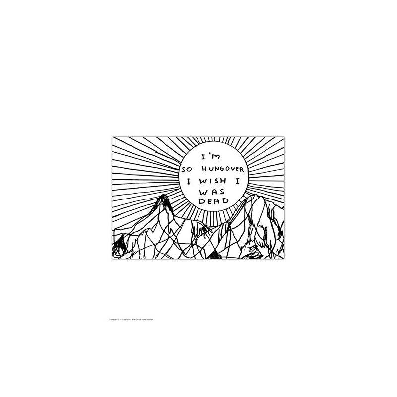 Funny Humorous 'David Shrigley So Hungover' Novelty Postcard