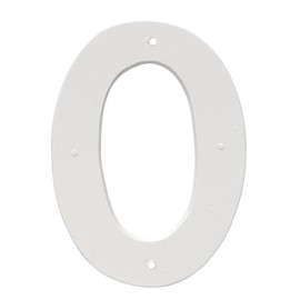 Montague Metal Products 10" Aluminum House Number 0 Outdoor Plaque, Medium, White