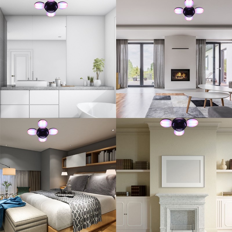 LED Bluetooth Light 48W 85‑265V E27 Ceiling Lamp RGBW Remote