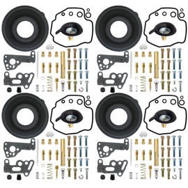 4-Pack Carburetor Rebuild Kit Carb Repair Kits with Diaphragm Replacement for Yamaha Vmax 1200 VMX1200 1985-2000