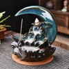 XUDREZ Moon Backflow Incense Burner, Lotus Leaf Pond Ceramic Incense