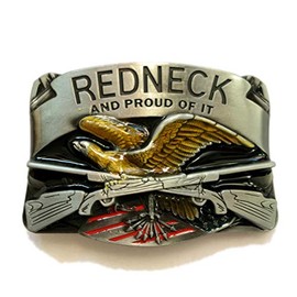 Redneck Belt Buckle Western Cowboy Cowgirl Motorcyclist Native American (RDNK-01), Metallic, One Size for all, Metallic, One Size for all