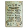 Funny Witch's Home Rules Quote Metal Tin Sign Wall Decor,