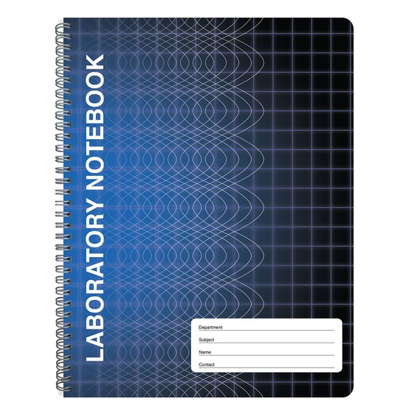 BookFactory Computation Lab Notebook - 100 Pages (9 1/4" X 11 3/4") - Scientific Grid Pages, Durable Translucent Cover, Wire-O Binding (COMP-100-CWG-A-(Lab))
