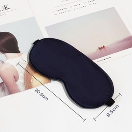 Eye Mask, Airplane, Blindfold (1 Piece, Black), Made of Natural Mulberry Silk, Light Blocking, Sleep Safe, No Pressure, Washable, Unisex, Adjustable Length, Travel, Convenient