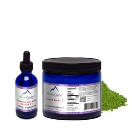HoneyCombs HoneyCombs Vitamin B5 (Pantothenic Acid) Drops, 1 Fl Oz + Green Barley 4, 8.5 Oz Powder