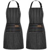 NLUS 2 Pack Cooking Aprons for Women with Pockets Adjustable