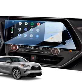 LANGBEAN Screen Protector for 2023 2024 2025 Toyota Highlander 12.3 inch Touchscreen, HD Clear, High Sensitivity, 9H Tempered Glass Car Navigation Screen Protector