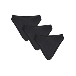Negative Underwear – French Cut Cotton Underwear for Women – French Cut Brief – Soft, Stretchy and Cheeky - 3 Pack - Black - M-L