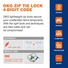 OKG 4-Digit Combination Zip Tie Lock - Anti-Scratch Stainless Steel