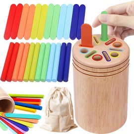 LETTERASHQP Colour Sorting Toy Sorting Game from 1 Year Wooden Educational Toy Wooden Toy from 1 Year Colours Sorting Game Wooden Toy Sensory Toy Wooden Sticks Ice Sticks Sholz