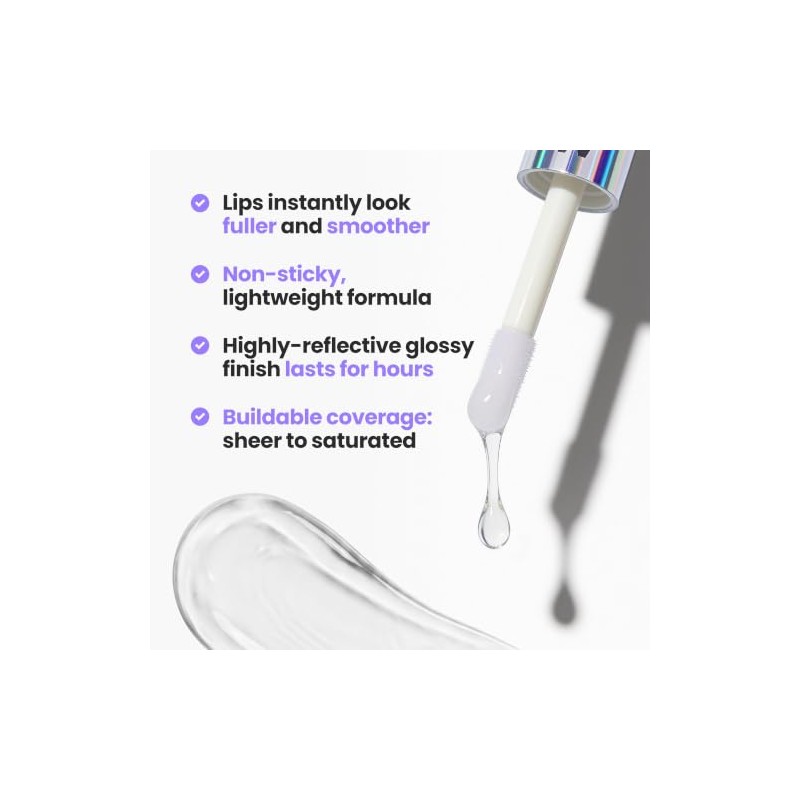 Wonderskin Lip Gloss - Clear Shine Top Gloss, Long Lasting