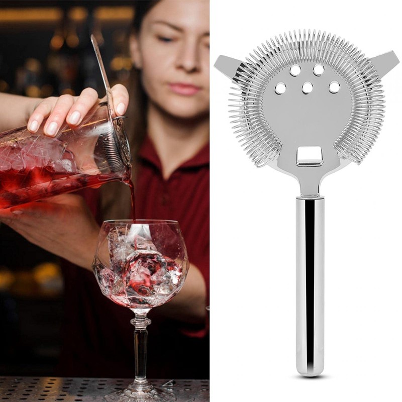 Raguso Stainless Steel Cocktail Strainer Professional Hawthorne Cocktail Strainer Filter