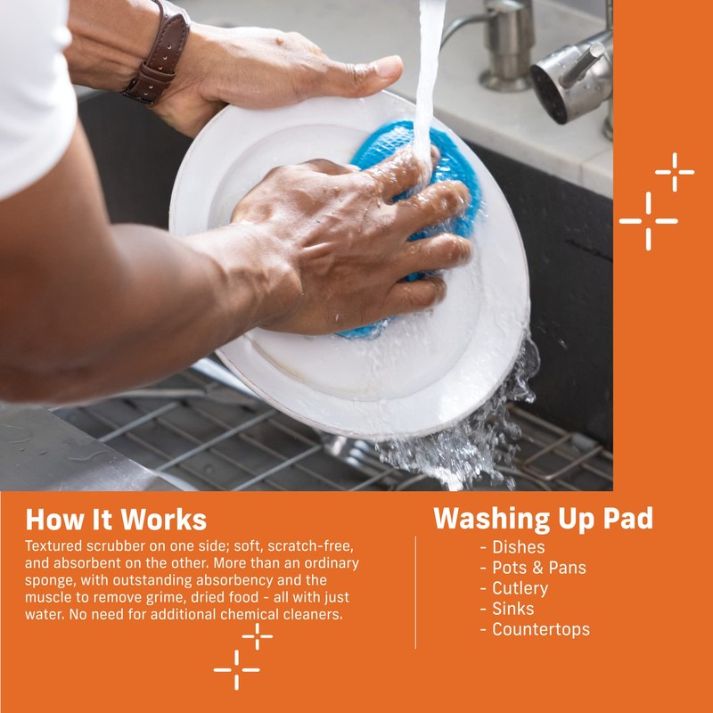 EE-Cloth Washing Up Pad, Premium Microfiber Non-Scratch Kitchen Dish Scrubber