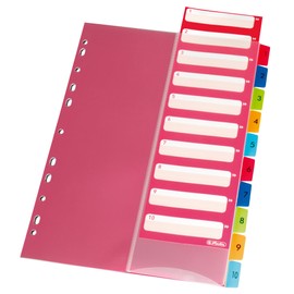 Herlitz 10913929 Register 1-10, 21 x 29,7 cm, PP, farbig mit IndexBlatt und Eurolochung