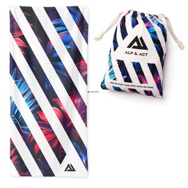 ALP & ACT Beach Towel XXL 200x90 cm - 100% Recycled Microfiber - SUPER LIGHTWEIGHT & Quick Dry - Large Microfiber Towels for Beach & Sun Lounger - Bath Sheets, Bath Towels for Adults & Kids, multicol.