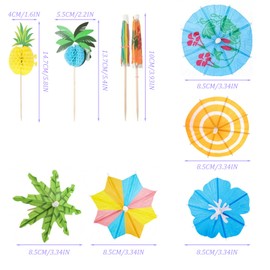 Pack of 80 Cocktail Decorations, 3D Paper Cocktail Accessories Decoration, Reusable Colourful Cocktail Umbrellas, Cocktail Accessories for Drinks, Accessories Paper Umbrellas, Decorative Umbrellas for