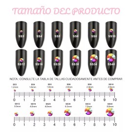 A4f Solutions 1440pzs Pedrería Cristal Negro Para Uñas Decoración Ss5