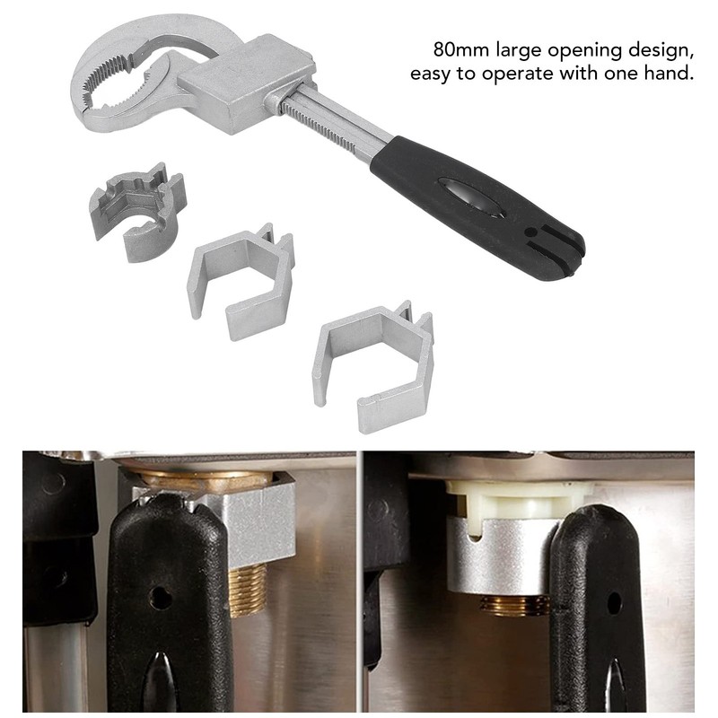 Multifunctional Wrench Double Ended Adjustable Opening Aluminium Alloy for Basin